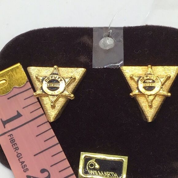 Vintage Wilmarth Deputy Sheriff Collar Tips - Picture 2 of 3